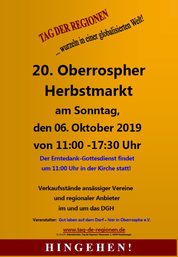20. Oberrospher Herbstmarkt 2019